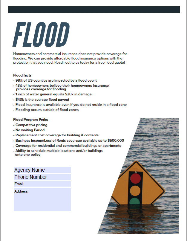 Flood Marketing Sheet